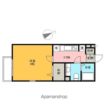 アムールヒルズ[1K/30.27m2]の間取図