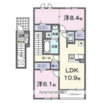 フェリーチェ上林[2LDK/61.14m2]の間取図