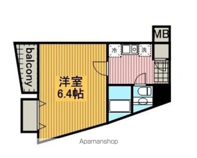 ＣＹＮＴＨＩＡ　ＦＯＵＲーＤ　ＳＡＮＧＥＮＪＡＹＡ[1K/23.17m2]の間取図