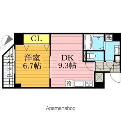 東京都台東区三ノ輪２丁目[1DK/41.26m2]の間取図