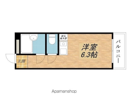 クッキィー石山寺[1R/18.01m2]の間取図