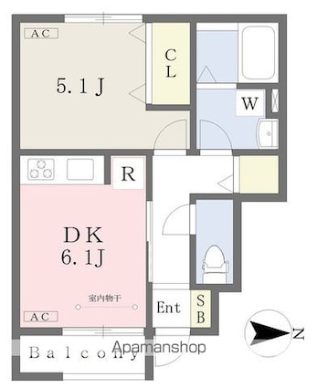 ＨＹＯ－ＤＯＲＵ東長戸[1DK/32m2]の間取図