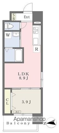 ＭＡＹＦＡＩＲ　ＫＩＹＯＭＡＣＨＩ　ＰＲＥＭＩＵＭ[1LDK/32.2m2]の間取図