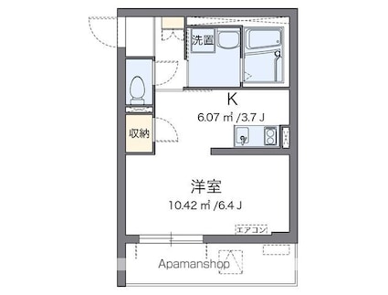 クレイノＰＩＡ[1R/26.9m2]の間取図