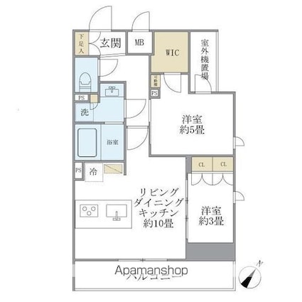 ジオエント駒込[2LDK/47.05m2]の間取図