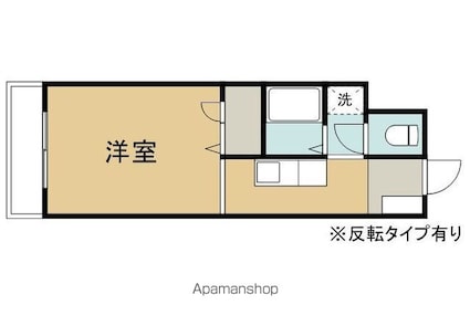こまがたハートタウンＡ[1R/25.9m2]の間取図