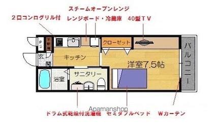 Ｈｉ－ｓｔｙｌｅ[1K/26.08m2]の間取図