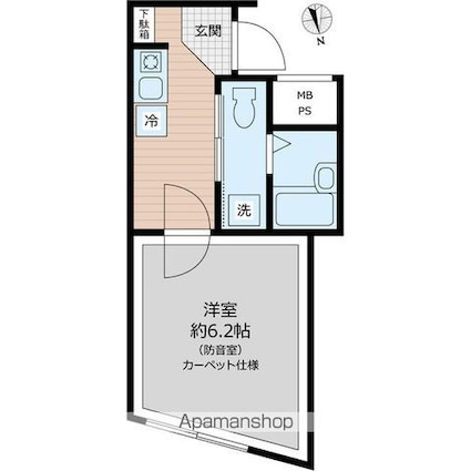 リトルズトーン城北公園[1K/20.7m2]の間取図