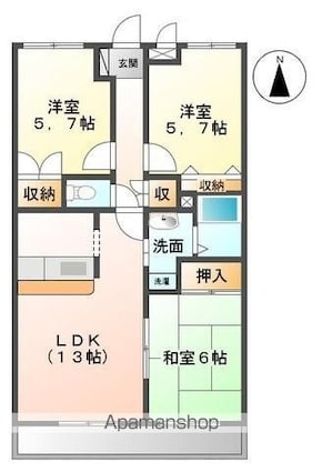 香川県高松市太田下町[3LDK/66.15m2]の間取図