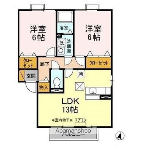 パーシモン　Ａ・Ｂの間取り