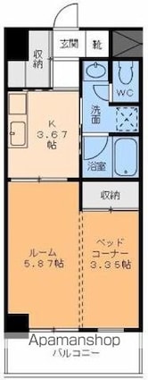 オーベルジュ本町[1K/32.48m2]の間取図