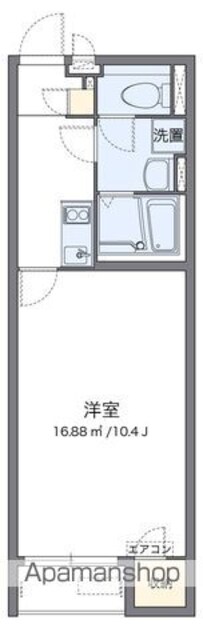 クレイノこもれび[1K/29.71m2]の間取図