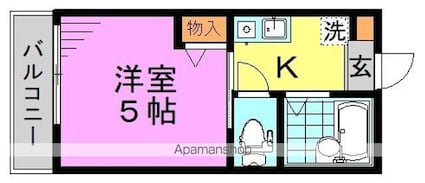 アイコート新高円寺[1K/16.64m2]の間取図