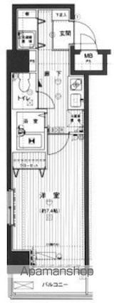 東京都港区芝２丁目[1K/25.58m2]の間取図