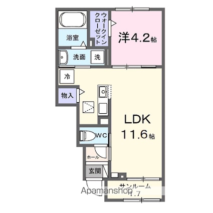シャルマン　シャトー・ｉ[1LDK/40.1m2]の間取図