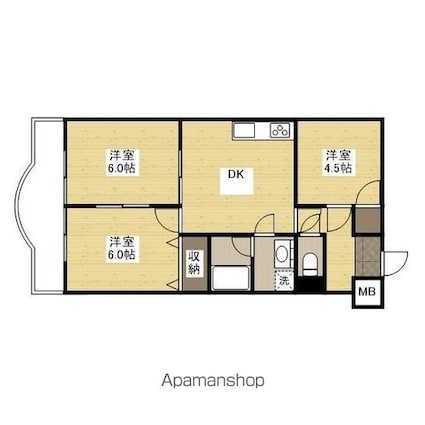 サンライフあけぼの[3DK/49.84m2]の間取図