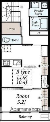 リブリ・府中是政[1LDK/49.43m2]の間取図