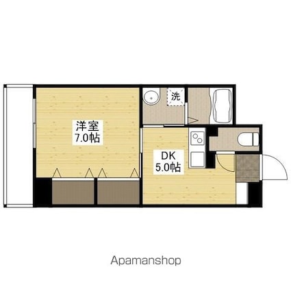 プランドール牛田本町[1DK/27.62m2]の間取図