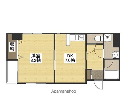 ミユキ[1DK/37.8m2]の間取図