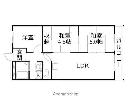 ベルエーヌ野洲[3LDK/56.16m2]の間取図