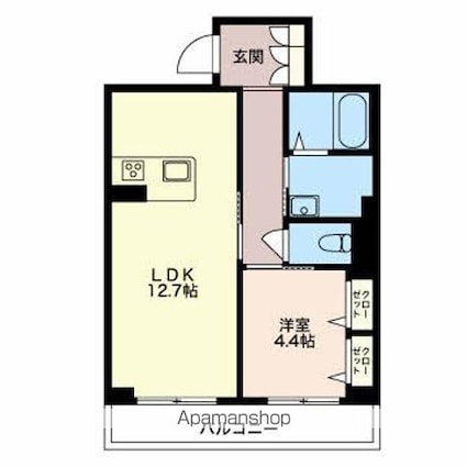 メイプルガーデン[1LDK/45m2]の間取図