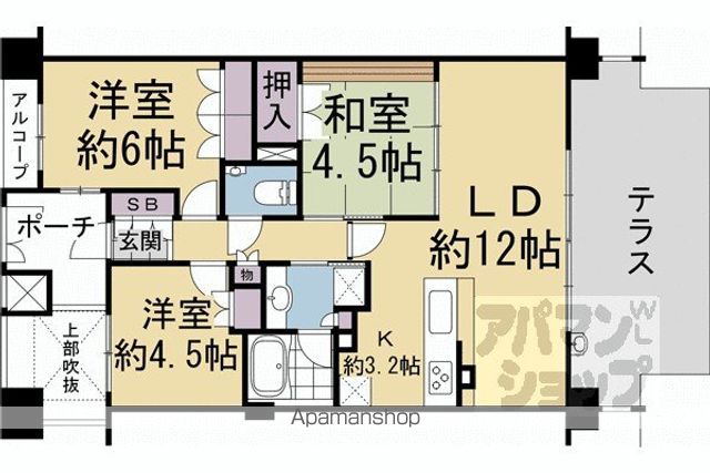 ザ・パークハウス北野白梅町の間取り写真