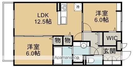 埼玉県川越市仙波町１丁目[2LDK/59.59m2]の間取図