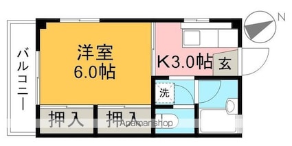 Ｚｉｎｇ　Ｄｅｓｉｇａｌ（ジングデジアル）[1K/22m2]の間取図