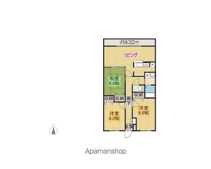 カーサコスタリオ[3LDK/69.3m2]の間取図