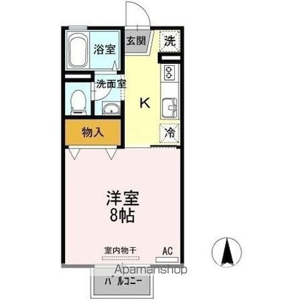 アーバンヴィラ[1K/26.71m2]の間取図