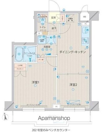 ルーブル上板橋[2DK/40.12m2]の間取図