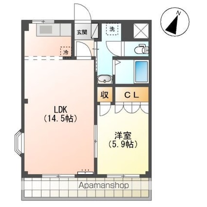 Ｇｒａｎｄｅ・Ｒｉｏ[1LDK/45.36m2]の間取図