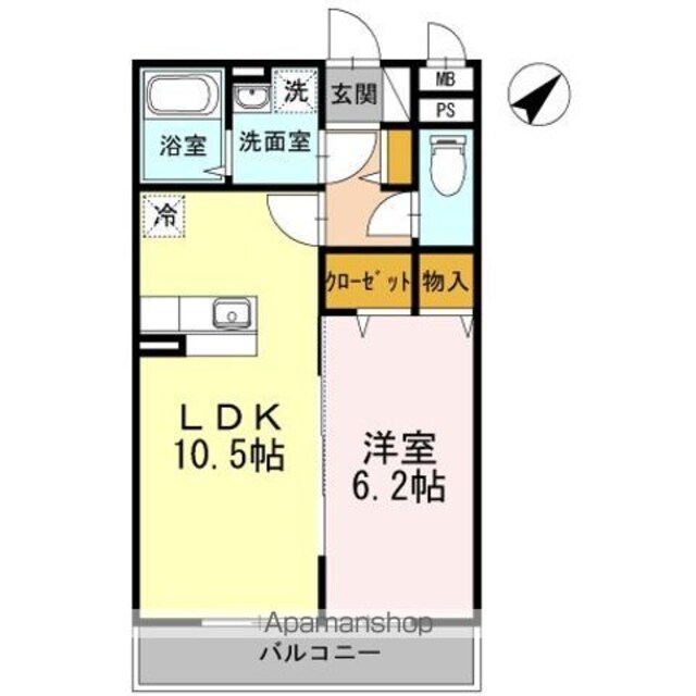 グランペール豊洲[1LDK/41.29m2]の間取図