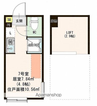 ハーモニーテラス板橋Ⅳ[1R/10.56m2]の間取図