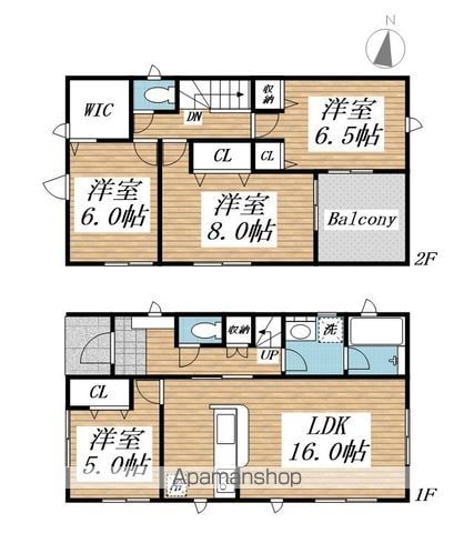 【クレイドルガーデン宇部市妻崎開作第８ー１号棟の間取り】