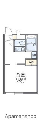 レオパレスプレージュ[1K/23.18m2]の間取図