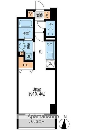 レジデンス両国駅前[1R/27.03m2]の間取図