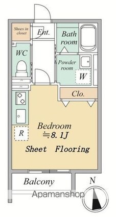 ＭＯＣＸＩＯＮ　ＫＹＯＤＯ[1R/25.07m2]の間取図