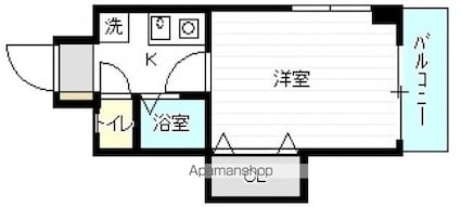 コーポ倉本[1K/22.87m2]の間取図