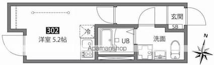 東京都練馬区田柄１丁目[1R/17m2]の間取図