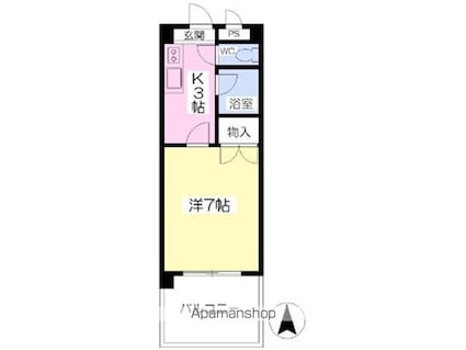 αＮＥＸＴ枝松[1K/23.15m2]の間取図