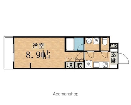ＧＥＮＯＶＩＡ聖蹟桜ヶ丘[1K/25.65m2]の間取図