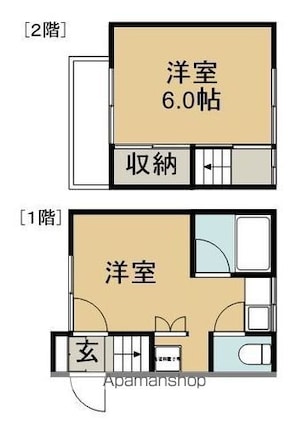 東田荘Ｆ[2K/30m2]の間取図