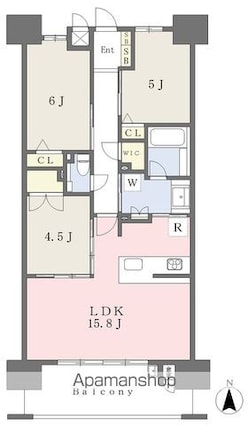 ブランシエラ道後樋又[3LDK/67.45m2]の間取図