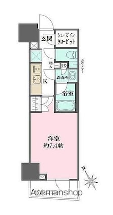 ルフォンプログレ四谷[1K/25.08m2]の間取図