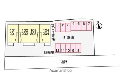 ジュネス　ガーデン[1LDK/48.65m2]の配置図