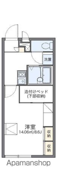 レオパレスＥａｓｅ　ｍｏｒｅ[1K/23.18m2]の間取図