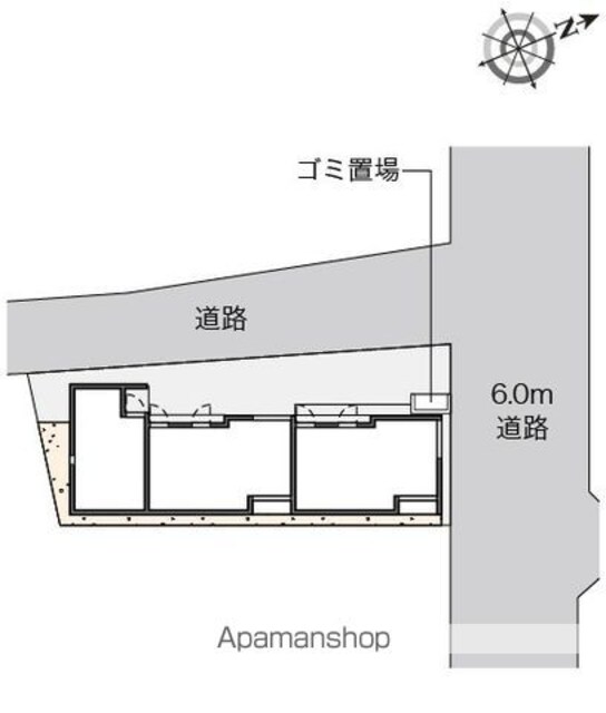 レオネクストチァフル　瀬田[1K/34.01m2]の配置図