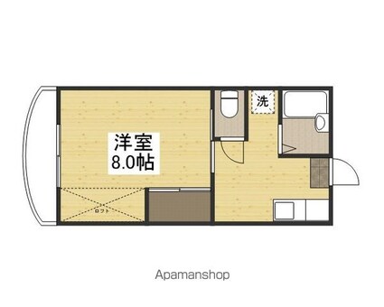 岡山県岡山市北区清心町[1K/24.09m2]の間取図
