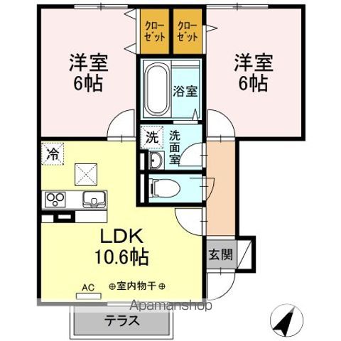 福生市大字熊川のアパートの間取り